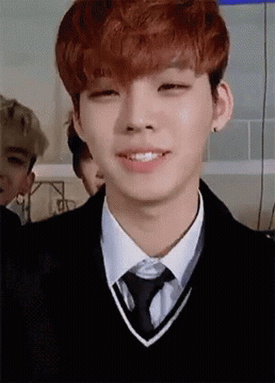 Young Man With Red Hair In Sweater Vest And Tie GIF