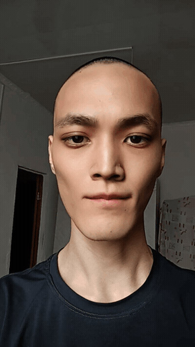 Young Man With Shaved Head GIF