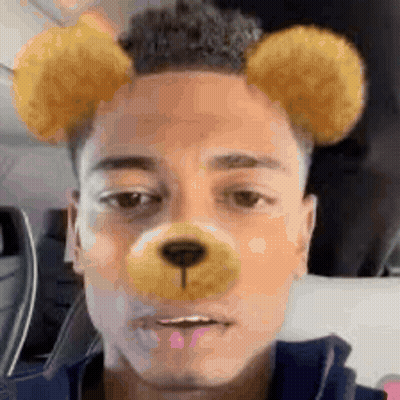 Young Man With Teddy Bear Mask GIF