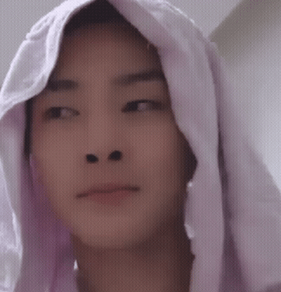 Young Man With Towel On Head GIF