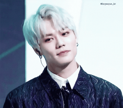 Young Man With White Hair And Blue Jacket GIF