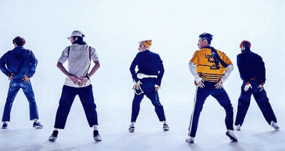 Young Men Dancing In A Line With Lion King Shirt GIF