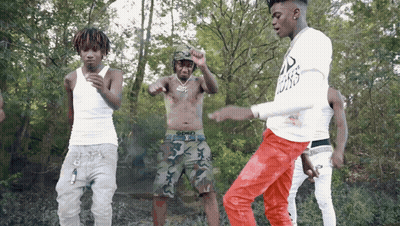 Young Men Dancing In Woods Louis Shirt GIF