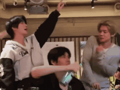 Young Men Dancing One Holding Soda GIF