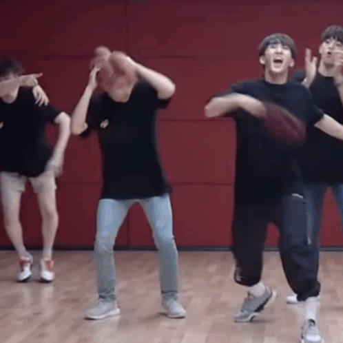 Young Men Dancing Together On Wooden Floor GIF