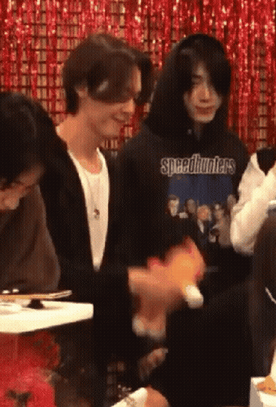 Young Men Eating Food At Table GIF