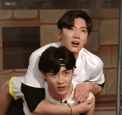 Young Men Hugging Abeille GIF