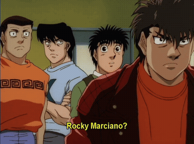 Young Men In A Line With Rocky Marciano GIF