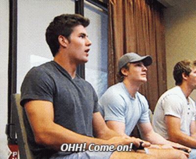 Young Men Playing Video Game Saying Ohh Come On GIF