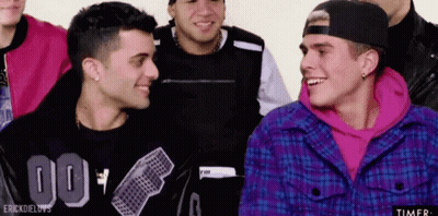 Young Men Posing With Number 100 GIF