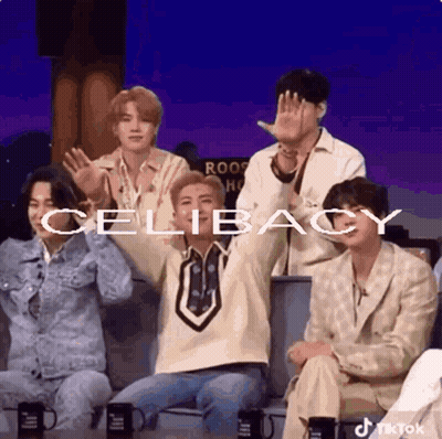 Young Men Raising Hands Celibacy Text GIF