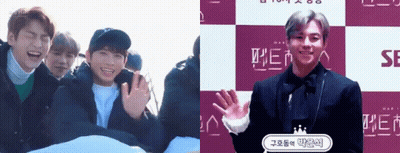 Young Men Smiling In Front Of SE Sign GIF