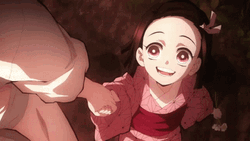 Young Nezuko Happily Running GIF