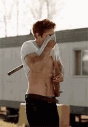 Young Plumber Flexing His Abs GIF