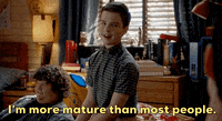 Young Sheldon Saying He's More Matured Than Most  GIF