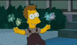 Young Simpson Playing Fireworks Meme GIF