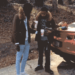 Young Thug Drinking With His Friend GIF