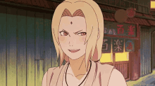Young Tsunade Blushing While Talking GIF