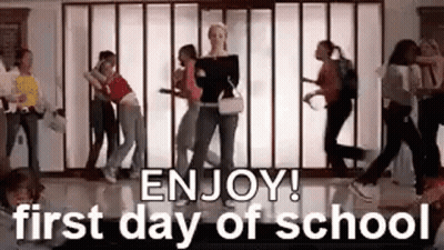 Young Women Dancing In Hallway GIF