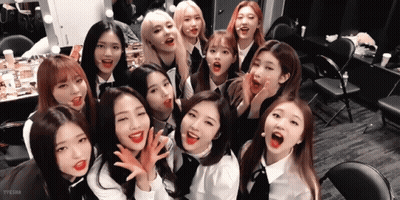 Young Women Posing With Mouths Open GIF
