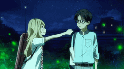 Your Lie In April Kaori Kosei Watching Fireflies GIF