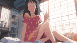 Your Name Blushing Mitsuha GIF