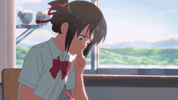 Your Name Focused Mitsuha Miyazumi GIF