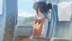 Your Name Sad Mitsuhi Train Ride GIF