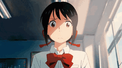 Your Name Serious Mitsuha Miyazumi GIF