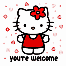 Youre Welcome Adorable Red Hello Kitty GIF