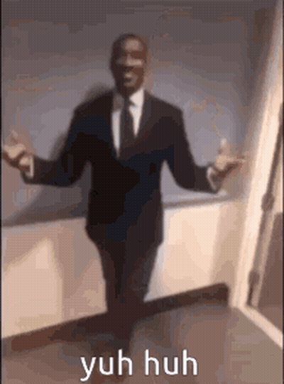 Yuh Huh Guy In Suit GIF