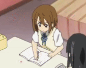 Yui Hirasawa Multitasking Homework GIF