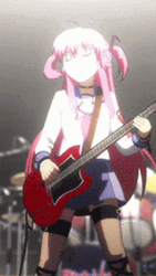 Yui Playing Guitar In Angel Beats GIF
