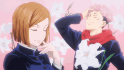 Yuji Looking At Nobara Kugisaki GIF