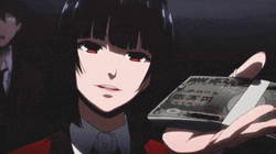Yumeko Giving Money GIF