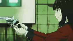 Yumeko Holding A Gun GIF