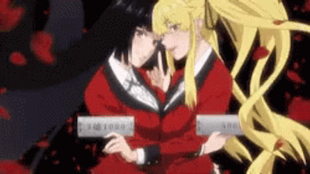 Yumeko Jabami And Mary Saotome Bodies Close GIF