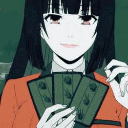 Yumeko Jabami With Cards On Her Hands GIF