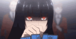 Yumeko Using Uno Blocked Card GIF