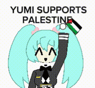 Yumi Supports Palestine With A Cartoon Girl GIF