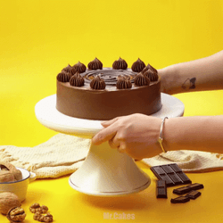 Yummy Chocolate Moist Cake Serving GIF