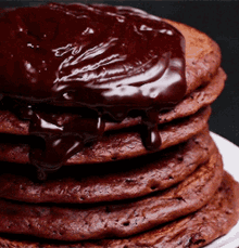 Yummy Chocolate Pancakes Strawberries  GIF