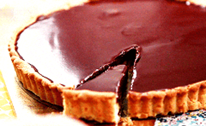 Yummy Chocolate Tart Slice GIF