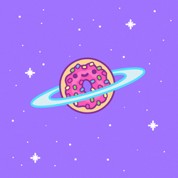 Yummy Donut Saturn On Space GIF