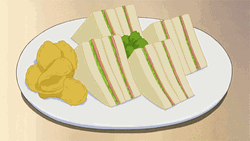 Anime Girl Holding a Sandwich · Creative Fabrica