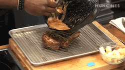Yummy Steak Drenched In Gravy Sauce GIF
