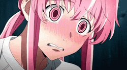 Yuno Gasai Anime Blush Scared GIF