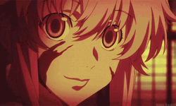 Yuno Gasai Anime Happily Smiling GIF