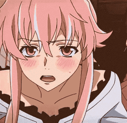 Yuno Gasai Anime Worriedly Running GIF