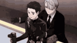 Yuri On Ice Victor And Yuuri Back Hug GIF